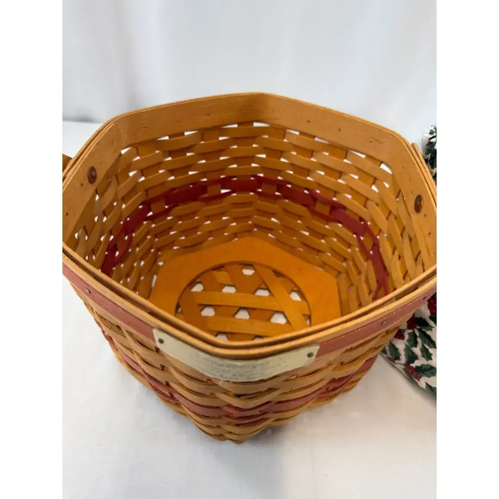 1997 Longaberger Christmas Collection Snowflake Basket w/Protector Vintage